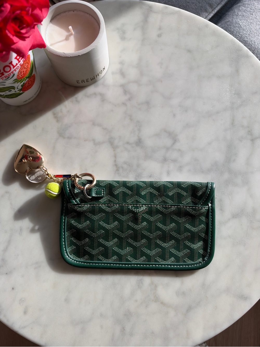 Goyard Green Goyardine Canvas Wallet Pochette Pouch Wristlet - Picture 2 of 5